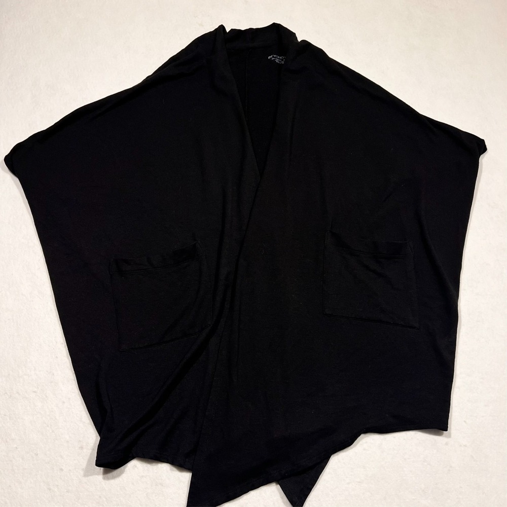 Beyond Yoga Open Front Cardigan Pockets Black Dolman Sleeve Women's XS/S